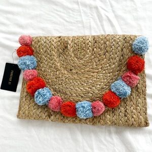 NWT F21 Pom Pom clutch bag